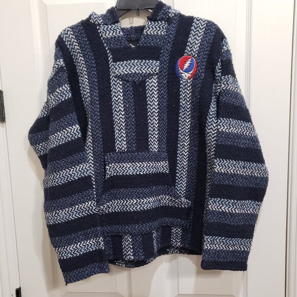 Grateful Dead RARE Baja Hoodie Steal Your Face Men's Size M Drug Rug Rock & Roll - Picture 1 of 9